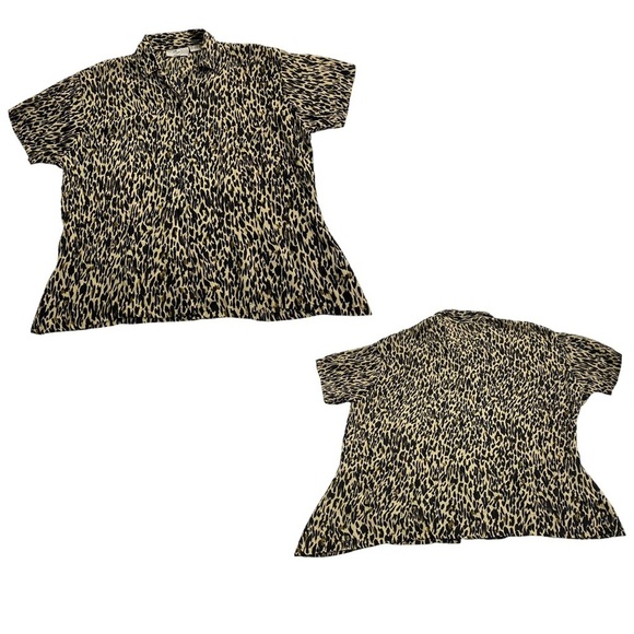 Maxi Tank Sleeveless Dress Set Large Matching Over-Blouse Brown Cheetah Mob Wife - Picture 10 of 15